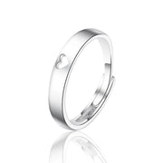 Heart Matching Silver Men's Ring